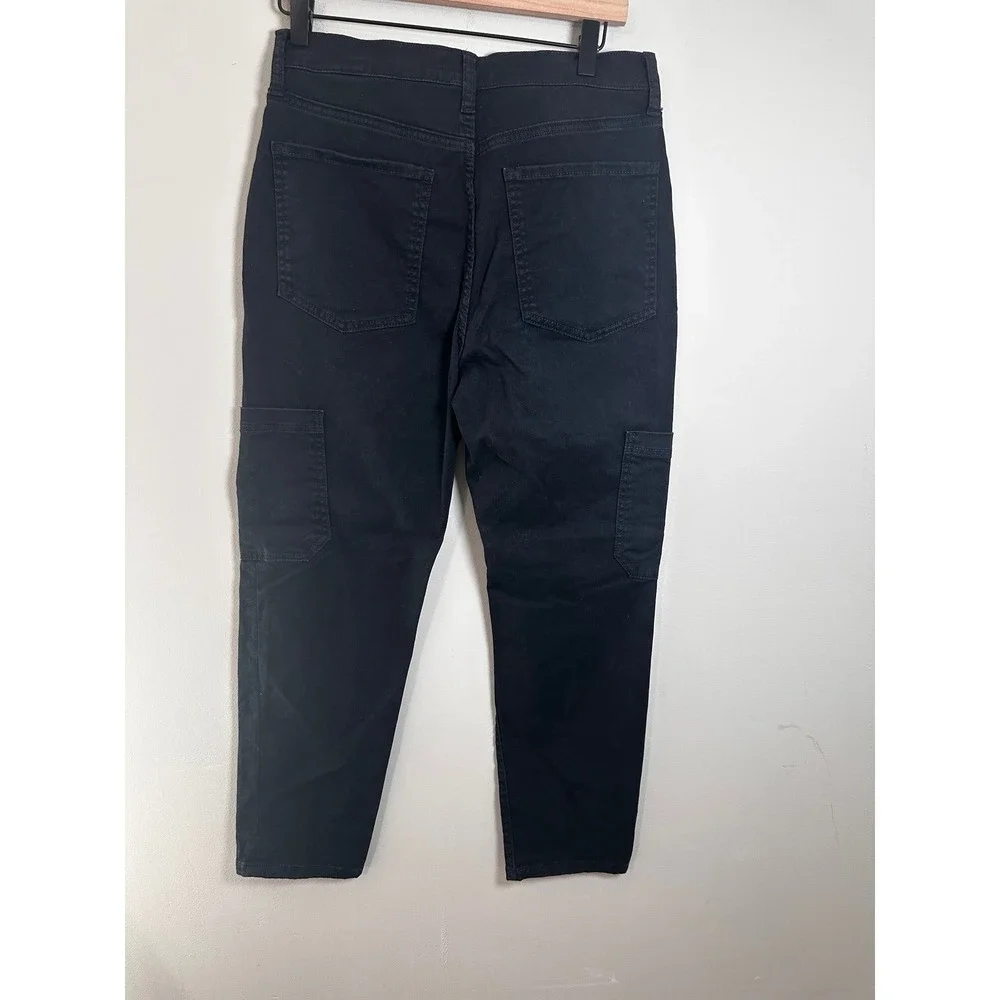 Banana Republic‎ Womens High Rise Slim Cargo Jean Black Utility Denim Size 30/10